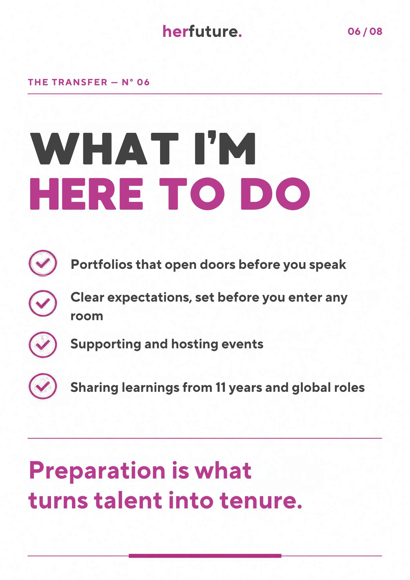 HerFuture slide listing what the ambassador role involves.
